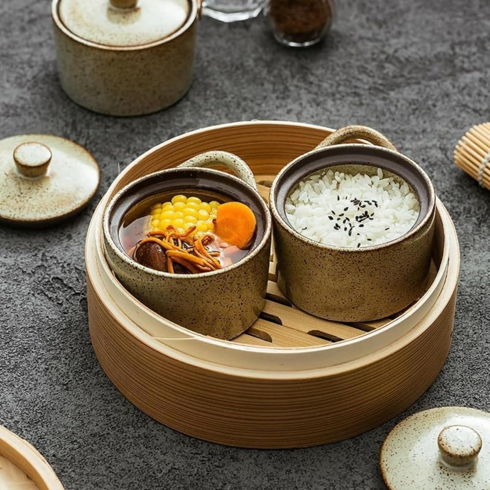 Amazon | kxptso 蒸し碗 ちゃわんむし器 茶碗蒸し 器 茶碗蒸し 蒸し器